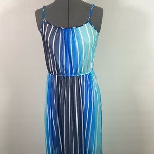 Studio Y Long Dress Women Size Large Adjustable Spaghetti Straps Elastic Waist